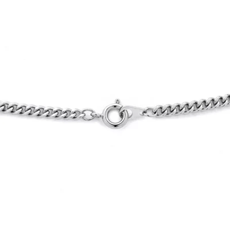 Men's Sterling Silver Cross Pendant and Stainless Steel Chain 24"