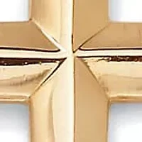 Gold Ion-Plated Stainless Steel Cross Pendant and Chain 24"