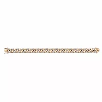 Men's Diamond Accent Curb-Link Bracelet Yellow Gold-Plated 8.5"