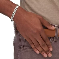 Men's Diamond Accent Curb-Link Bracelet Platinum-Plated 8.5"