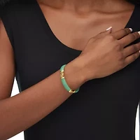 Green Jade Dragon Link Bracelet in Gold-Plated .925 Sterling Silver 7.25"