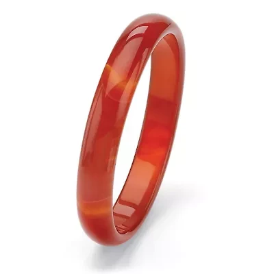 Genuine Red Agate Bangle Bracelet 8.5"