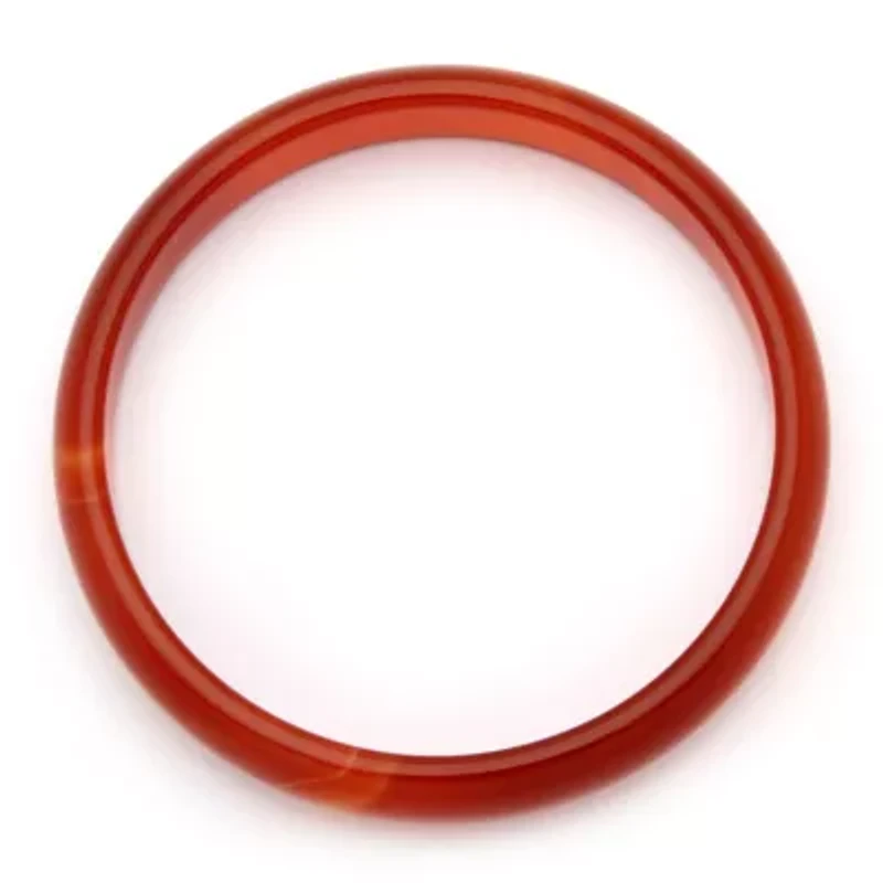 Genuine Red Agate Bangle Bracelet 8.5"