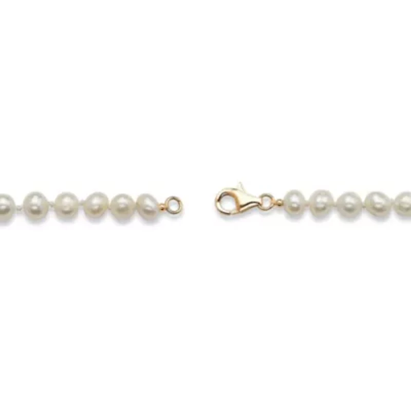 Genuine Cultured Freshwater Pearl 3-Piece Set 14k Gold-plated Sterling Silver