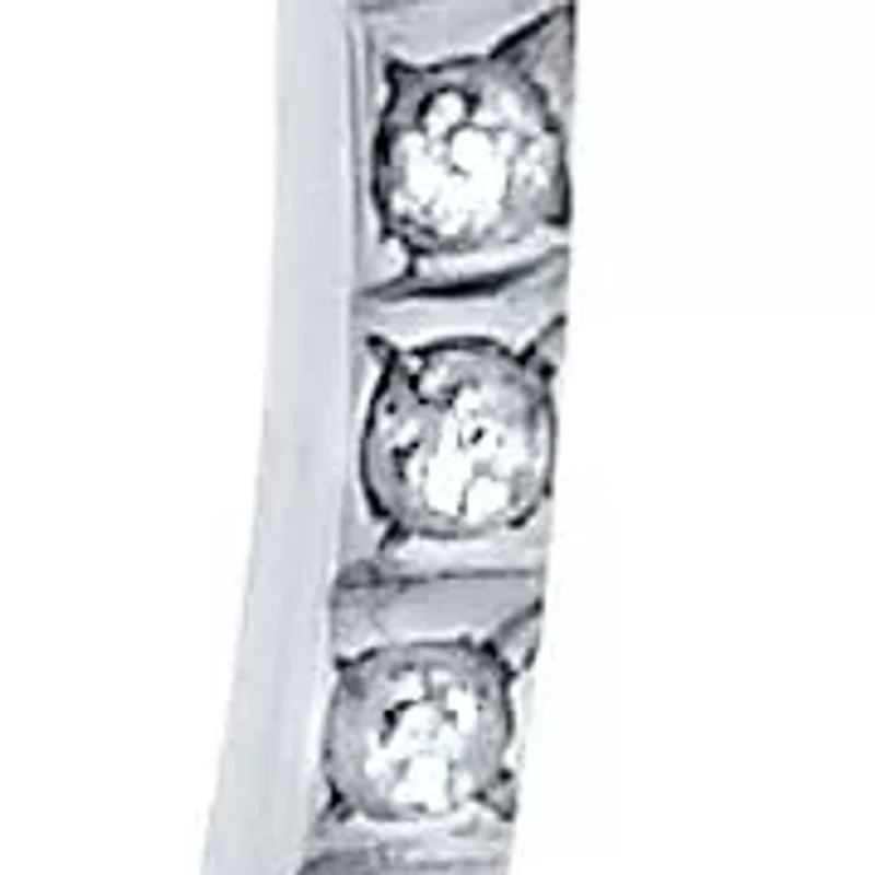 Diamond Fascination Bernish-Set Hoops in Platinum-plated Sterling Silver