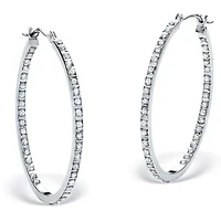 Diamond Fascination Bernish-Set Hoops in Platinum-plated Sterling Silver