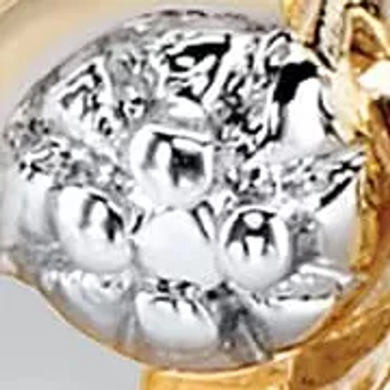 Round Diamond Accent S-Link Tennis Bracelet Yellow Gold-Plated 7.5"