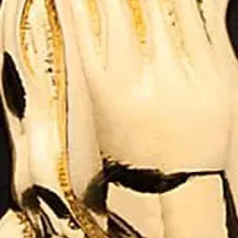 Men's Genuine Black Onyx Gold-Plated Praying Hands Pendant Necklace 22"