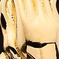 Men's Genuine Black Onyx Gold-Plated Praying Hands Pendant Necklace 22"