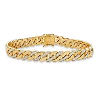 Men's Diamond Accent Gold-Plated Angled Curb-Link Bracelet 8.5"