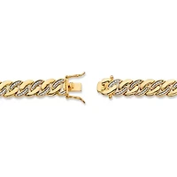 Men's Diamond Accent Gold-Plated Angled Curb-Link Bracelet 8.5"