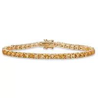 8.60 TCW Genuine Yellow Citrine Yellow Gold-Plated Tennis Bracelet 7.25"