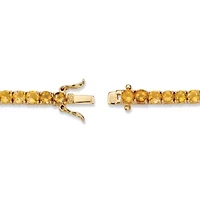 8.60 TCW Genuine Yellow Citrine Yellow Gold-Plated Tennis Bracelet 7.25"