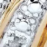 Diamond Accent Gold-Plated Two-Tone Pave-Style S-Link Tennis Bracelet 7"