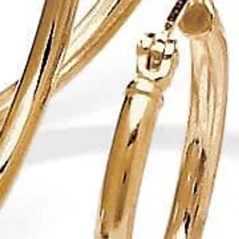 4-Pair Set Gold-Plated Sterling Silver Polished Hoop Earrings