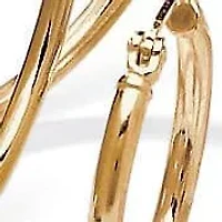 4-Pair Set Gold-Plated Sterling Silver Polished Hoop Earrings