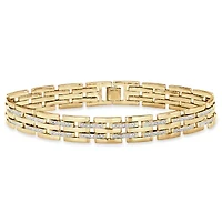 Men's Diamond Accent Gold-Plated Bar-Link Bracelet 9"