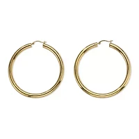 14k Gold Ultra-Lightweight Nano Diamond Resin Filled Hoop Earrings (1 7/8")