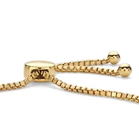 Diamond Accent Bar 18k Gold-Plated Adjustable Bolo Bracelet 9"