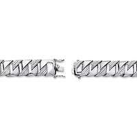 Men's Diamond Accent Silvertone Interlocking-Link Bracelet 8.5"
