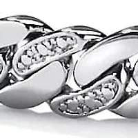 Men's Diamond Accent Curb-Link Bracelet Platinum-Plated 9.5"