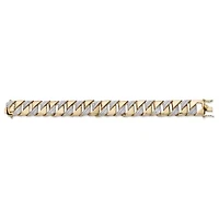 Men's Diamond Accent 18k Gold-Plated Two-Tone Interlocking-Link Bracelet 9.5"