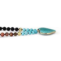 Genuine Turquoise Jasper Heart Pendant Necklace 34 Inch