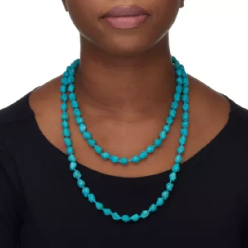 Genuine Turquoise Endless Necklace, 48 inches