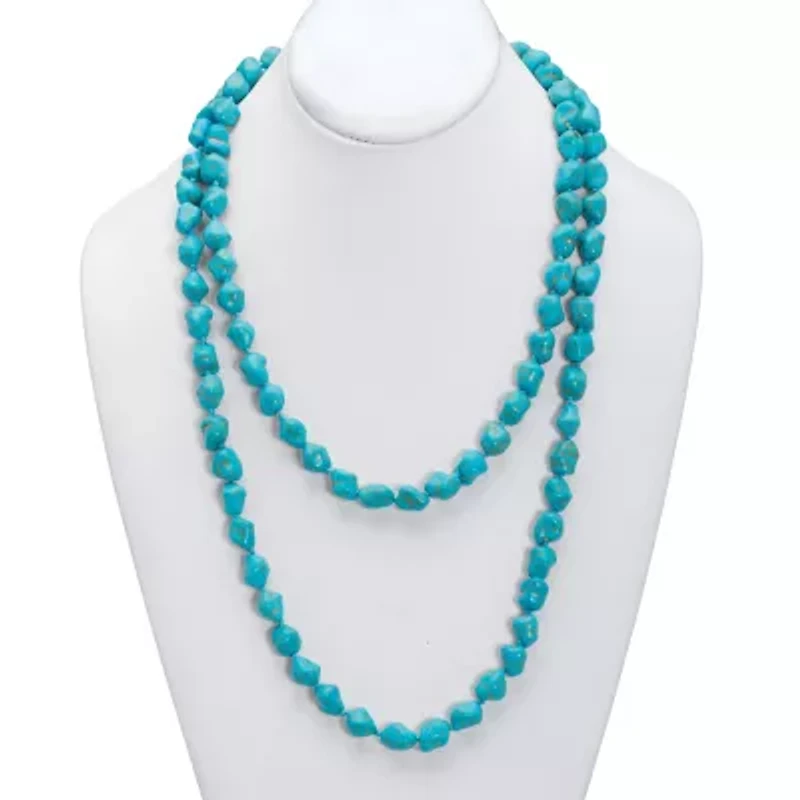 Genuine Turquoise Endless Necklace, 48 inches
