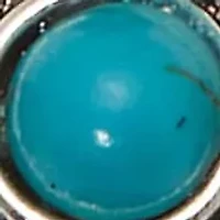 Round Genuine Turquoise Silvertone Beaded Cross Necklace 34-inch