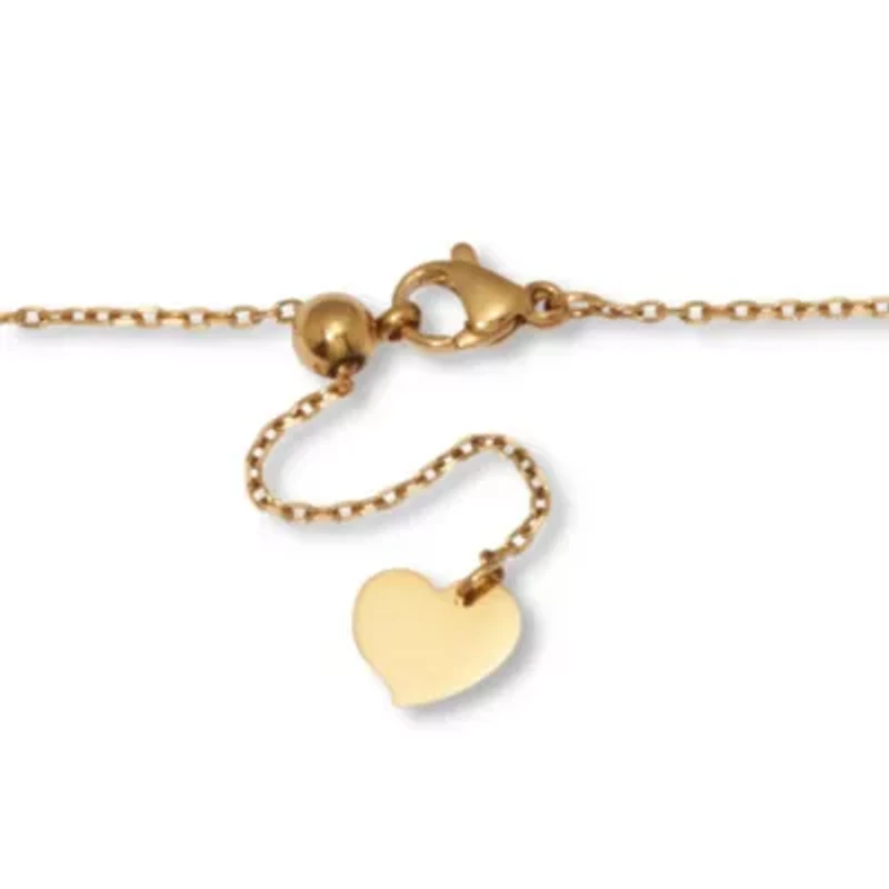 Mother of Pearl Gold Ion-Plated Stainless Steel Butterfly Necklace 18-inch