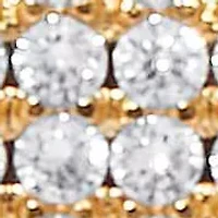 Men's Round Crystal Gold Ion-Plated Stainless Steel Link Bracelet 8.5-inch