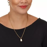 Genuine Mother of Pearl Yellow Gold Ion-Plated Stainless Steel Drop Jewelry Set