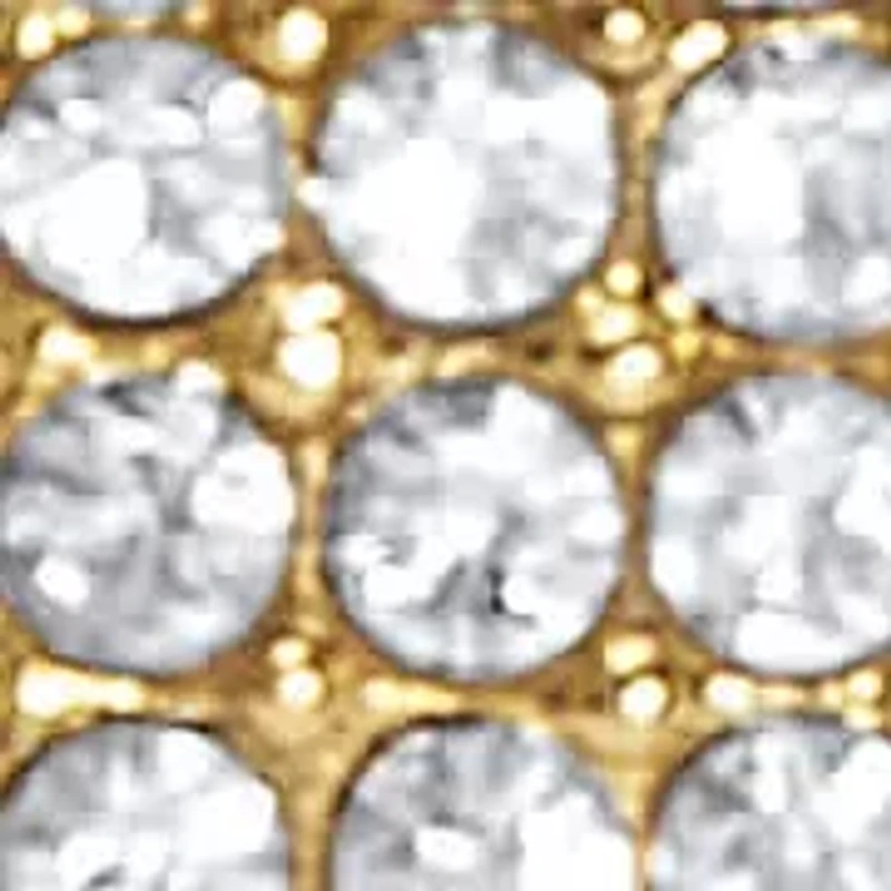 Round Crystal Goldtone Link Bracelet 9-inch