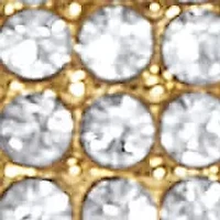 Round Crystal Goldtone Link Bracelet 9-inch