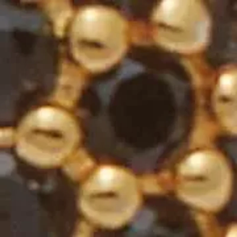 Genuine Black Spinel Yellow Gold-Plated Sterling Silver Huggie Hoop Earrings