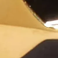 Men's Gold Ion-Plated Stainless Steel and Black Enamel Link Bracelet 8-inch