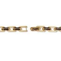 Men's Gold Ion-Plated Stainless Steel and Black Enamel Link Bracelet 8-inch