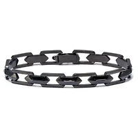 Men's Black Ion-Plated Stainless Steel Link Bracelet 8-inch
