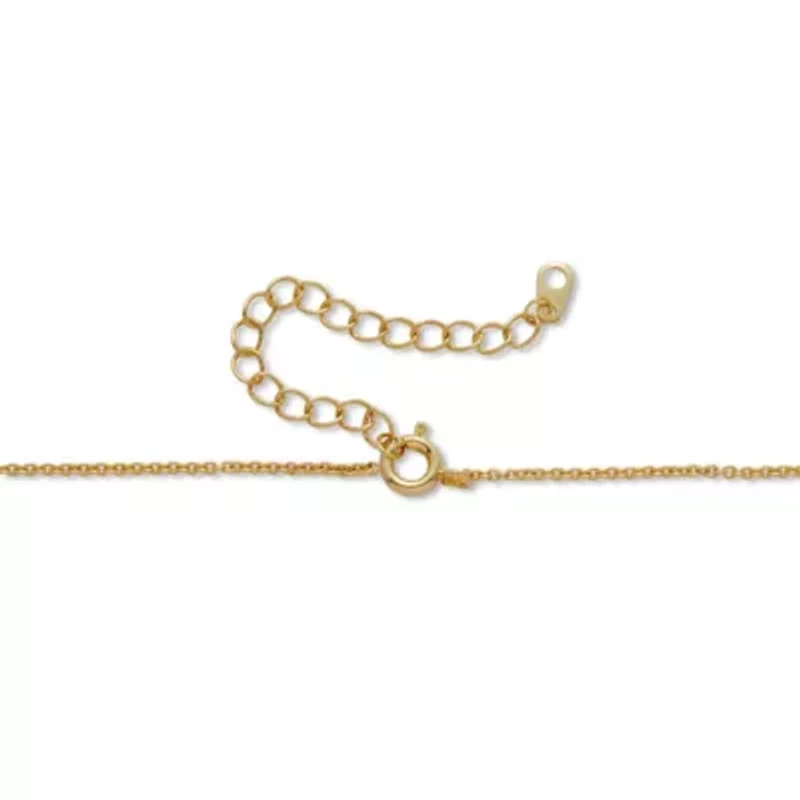 .15 TCW Genuine Agate and CZ Pendant Necklace 14k Gold-Plated 18-20 inches