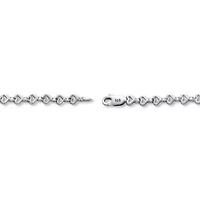 .15 TCW Diamond Sterling Silver Heart Link Bracelet 7 Inches