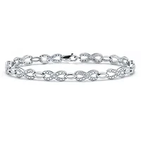 .25 TCW Diamond Sterling Silver Infinity Bracelet 7 Inches