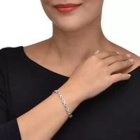 .25 TCW Diamond Sterling Silver Infinity Bracelet 7 Inches