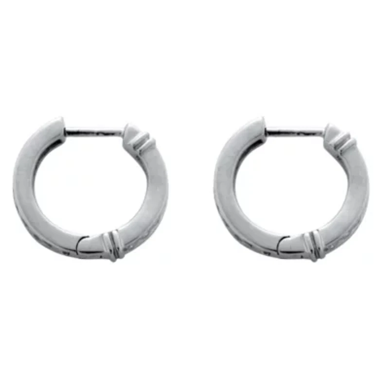 .25 TCW Diamond Sterling Silver Huggie Hoops (1/2 inch)