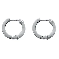 .25 TCW Diamond Sterling Silver Huggie Hoops (1/2 inch)