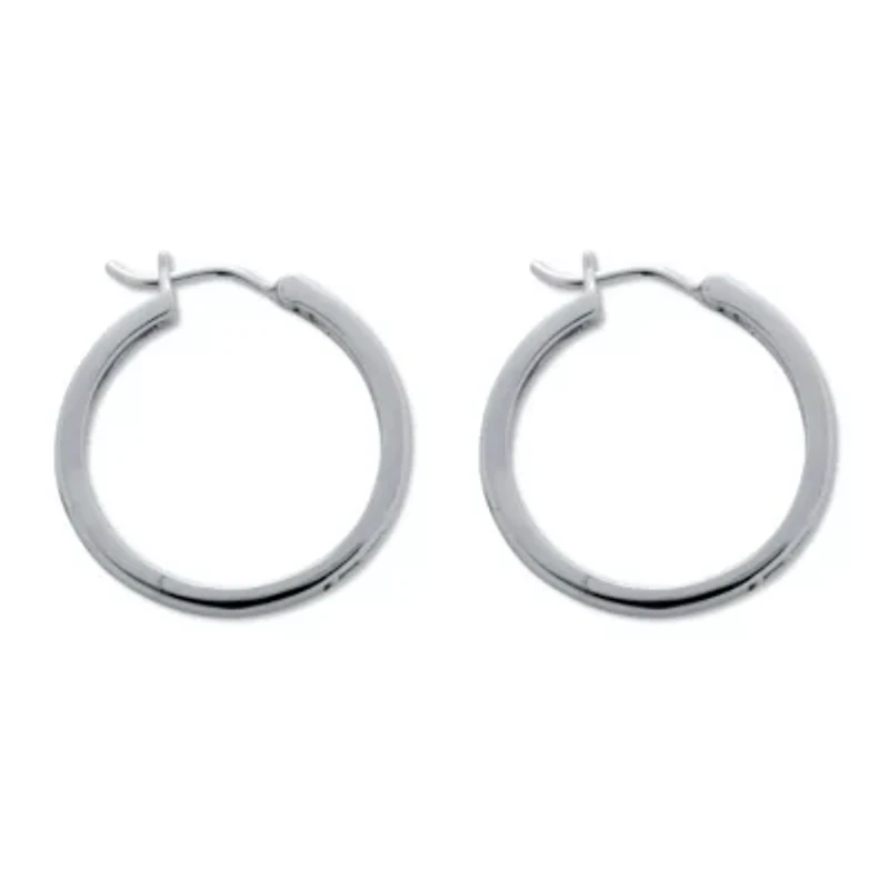 .11 TCW Diamond Sterling Silver Hoop Earrings (8/10 inch)