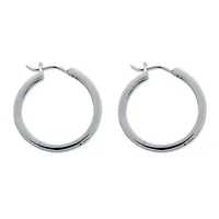 .11 TCW Diamond Sterling Silver Hoop Earrings (8/10 inch)