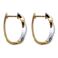 .24 TCW Diamond Sterling Silver Tutone Twist Hoop Earrings (6/10 inch)