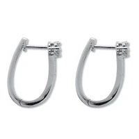 .33 TCW Diamond Sterling Silver Flower Cluster Hoop Earrings (6/10 inch)