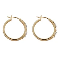 .10 TCW Diamond 18K Gold-Plated Sterling Silver Filigree Hoops (7/10 inch)